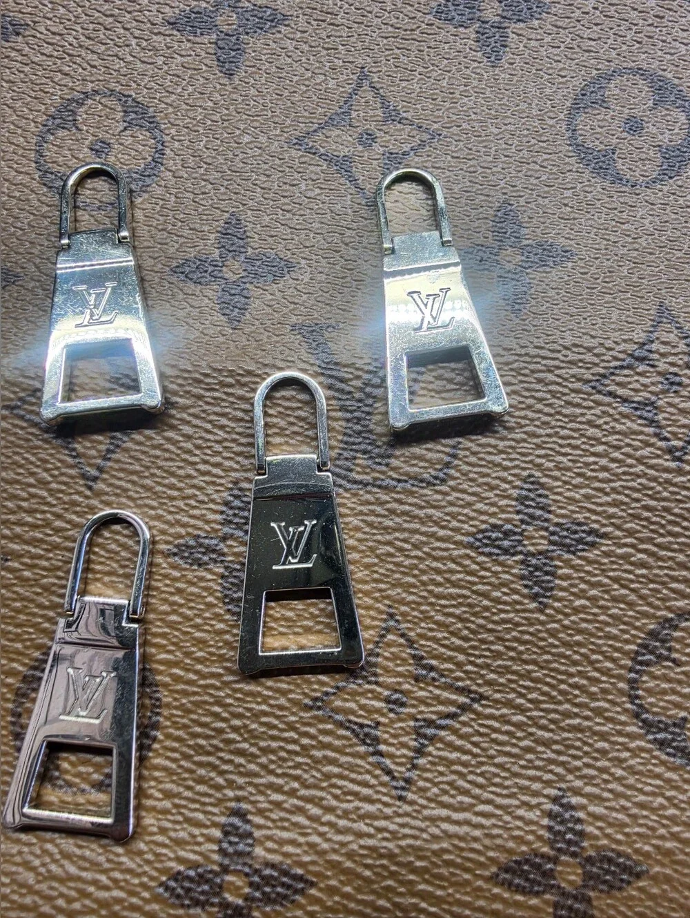 Louis Vuitton Gold-Tone LV Zipper Pull Charms (Set of 4)